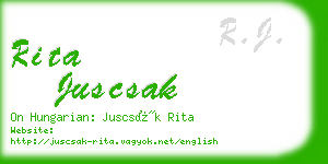 rita juscsak business card